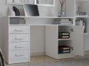 Biurko Komputerowe Szkolne 125x55 cm Białe Matowe Do Nauki Nowoczesne Adaś