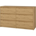Komoda z 6 Szufladami 120x40x73 Do Salonu Sypialni Dąb Artisan Tasso T6-120