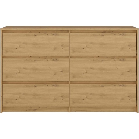 Komoda z 6 Szufladami 120x40x73 Do Salonu Sypialni Dąb Artisan Tasso T6-120