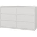 Komoda z 6 Szufladami 120x40x73cm Do Salonu Sypialni Biała Tasso T6-120