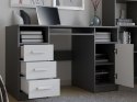 Biurko Komputerowe Antracyt 3 Szuflady Szafka Półki Do Biura 120x60x75 Adik