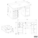 Biurko Komputerowe Antracyt 3 Szuflady Szafka Półki Do Biura 120x60x75 Adik