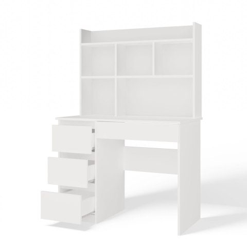 Biurko Komputerowe Szkolne Białe Michał L 98x51 cm z Szufladami + Nadstawka