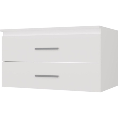 Szafka Pod Umywalkę Łazienkowa Wisząca Biała Nablatowa 2 Szuflady 80cm Lena