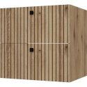 Szafka Pod Umywalkę Wisząca Dąb Evoke 2 Szuflady 60 cm Ryflowana Deko