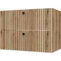 Szafka Pod Umywalkę Wisząca Dąb Evoke 2 Szuflady 80 cm Ryflowana Deko