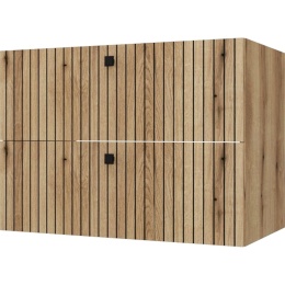 Szafka Pod Umywalkę Wisząca Dąb Evoke 2 Szuflady 80 cm Ryflowana Deko