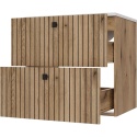 Szafka Pod Umywalkę Wisząca Evoke 2 Szuflady 60 cm Ryflowana Deko +Umywalka