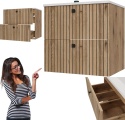 Szafka Pod Umywalkę Wisząca Evoke 2 Szuflady 60 cm Ryflowana Deko +Umywalka
