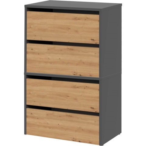 Szafka Na Buty Modułowa x2 Do Przedpokoju Schowek obuwie Antracyt 60x88x36