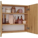 Szafka Łazienkowa Wisząca Z Lustrem 60 CM LAPO 2DL 3 Półki Dąb Artisan