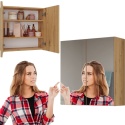 Szafka Łazienkowa Wisząca Z Lustrem 60 CM LAPO 2DL 3 Półki Dąb Artisan