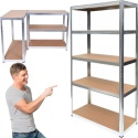Regał Magazynowy Metalowy Do Piwnicy Garażu 5 Półek max 875 kg 90x40x180