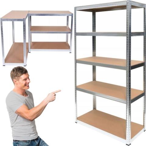 Regał Magazynowy Metalowy Do Piwnicy Garażu 5 Półek max 875 kg 90x40x180