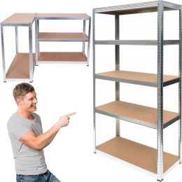 Regał Magazynowy Metalowy Do Piwnicy Garażu 5 Półek max 875 kg 90x30x180