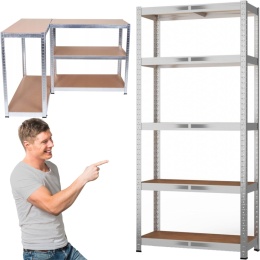 Regał Magazynowy Metalowy Do Piwnicy Garażu 5 Półek max 875 kg 70x30x150