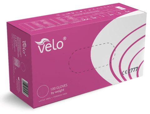 VELO NITRILE RÓŻÓWE XS Rękawice nitrylowe zabiegowe bezpudrowe, 100 szt.