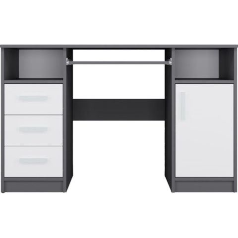 Biurko Komputerowe Antracyt 3 Szuflady Szafka Półki Do Biura 120x60x75 Adik