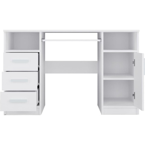 Biurko Komputerowe Białe 3 Szuflady Szafka Półki Do Biura 120x60x75 Adik
