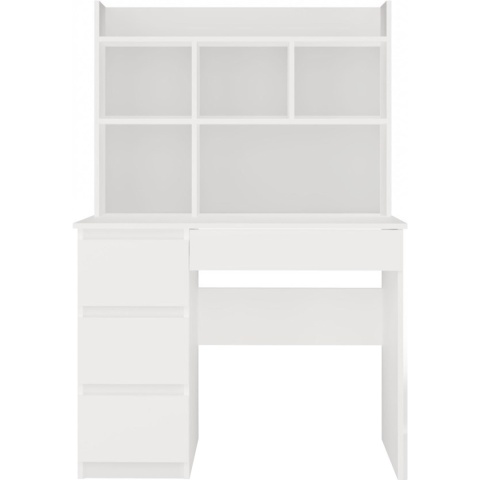 Biurko Komputerowe Szkolne Białe Michał L 98x51 cm z Szufladami + Nadstawka