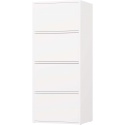 Komoda Szafka 4 Półki Drzwi do salonu Tip-On Biała LAMA 50x119x40 cm