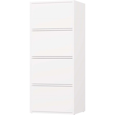Komoda Szafka 4 Półki Drzwi do salonu Tip-On Biała LAMA 50x119x40 cm
