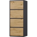 Komoda Szafka 4 Półki Drzwi do salonu Tip-On Antracyt LAMA 50x119x40 cm