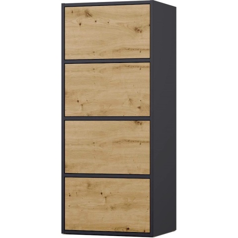 Komoda Szafka 4 Półki Drzwi do salonu Tip-On Antracyt LAMA 50x119x40 cm