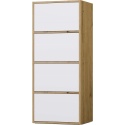 Komoda Szafka 4 Półki Drzwi do salonu Tip-On Artisan Biel LAMA 50x119x40 cm