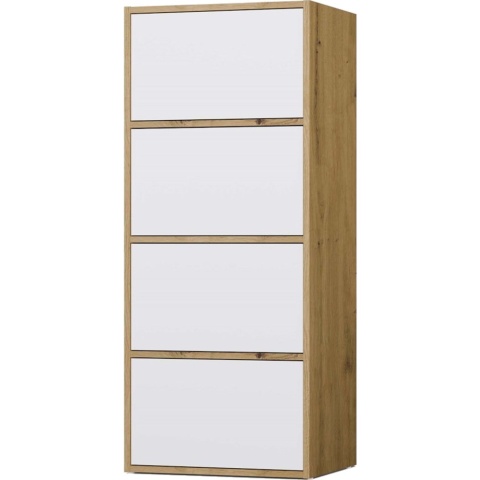 Komoda Szafka 4 Półki Drzwi do salonu Tip-On Artisan Biel LAMA 50x119x40 cm
