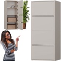 Komoda Szafka 4 Półki Drzwi do salonu Tip-On Kaszmir LAMA 50x119x40 cm