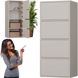 Komoda Szafka 4 Półki Drzwi do salonu Tip-On Kaszmir LAMA 50x119x40 cm