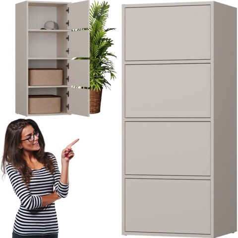 Komoda Szafka 4 Półki Drzwi do salonu Tip-On Kaszmir LAMA 50x119x40 cm