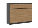 Komoda Z Szufladami Lilia 3d3s Szafki Drzwi Antracyt Artisan 120x97x40 cm