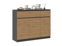 Komoda Z Szufladami Lilia 3d3s Szafki Drzwi Antracyt Artisan 120x97x40 cm