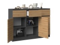 Komoda Z Szufladami Lilia 3d3s Szafki Drzwi Antracyt Artisan 120x97x40 cm