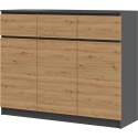 Komoda Z Szufladami Lilia 3d3s Szafki Drzwi Antracyt Artisan 120x97x40 cm