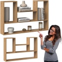 Półka Wisząca Ścienna Na Książki Regał Do Salonu Artisan 100x60x16 Diego 7P