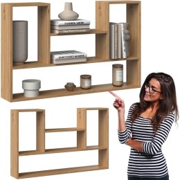 Półka Wisząca Ścienna Na Książki Regał Do Salonu Artisan 100x60x16 Diego 7P