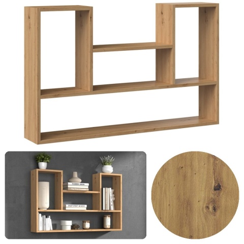 Półka Wisząca Ścienna Na Książki Regał Do Salonu Artisan 100x60x16 Diego 7P