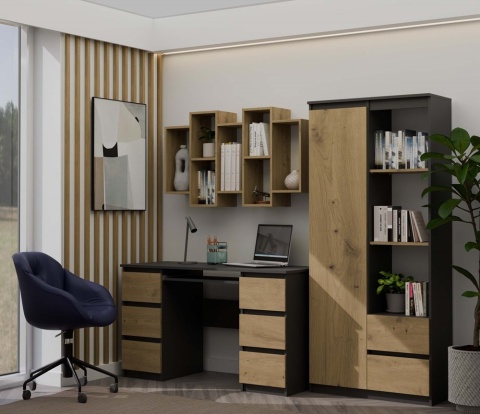 Regał Wiszący Do Salonu Na Książki Półka Ścienna Artisan 130x65x20 Diego 12P