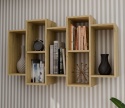 Regał Wiszący Do Salonu Na Książki Półka Ścienna Artisan 130x65x20 Diego 12P