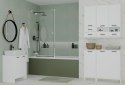 Szafka Łazienkowa Stojąca Biała Do Łazienki 3 Półki z Koszem 66x90x30 Kate