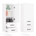 Szafka Łazienkowa Wisząca Biała Do Łazienki 3 Półki 2Szuflady 35x67x30 Kate