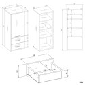 Szafka Łazienkowa Wisząca Biała Do Łazienki 3 Półki 2Szuflady 35x67x30 Kate