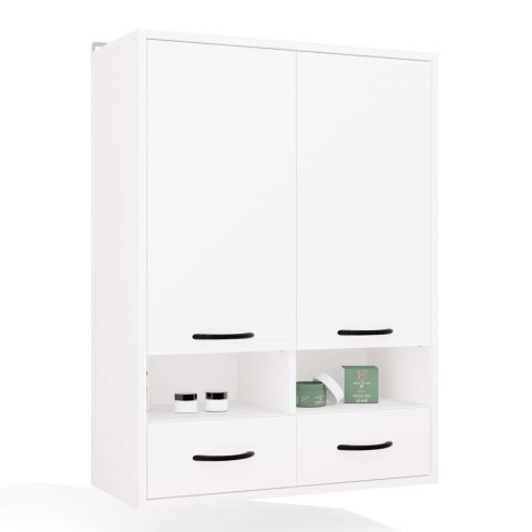 Szafka Łazienkowa Wisząca Biała Do Łazienki Półki 2 Szuflady 66x67x30 Kate