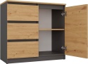 Komoda Duża Zestaw 200x75x40 cm Artisan Szafka x3 Szuflada x6 Komplet 3D6S