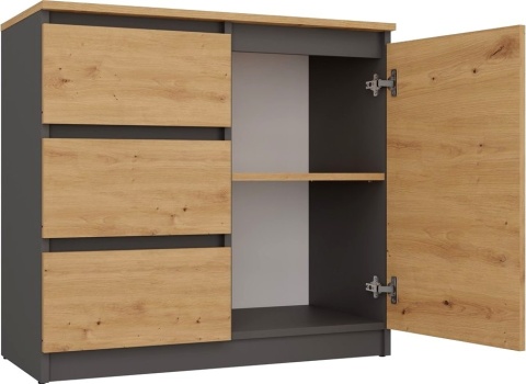Komoda Duża Zestaw 200x75x40 cm Artisan Szafka x3 Szuflada x6 Komplet 3D6S
