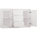 Komoda Duża Zestaw 200x75x40 cm Biała Szafka x3 Szuflada x6 Komplet 3D6S