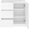 Komoda Duża Zestaw 200x75x40 cm Biała Szafka x3 Szuflada x6 Komplet 3D6S